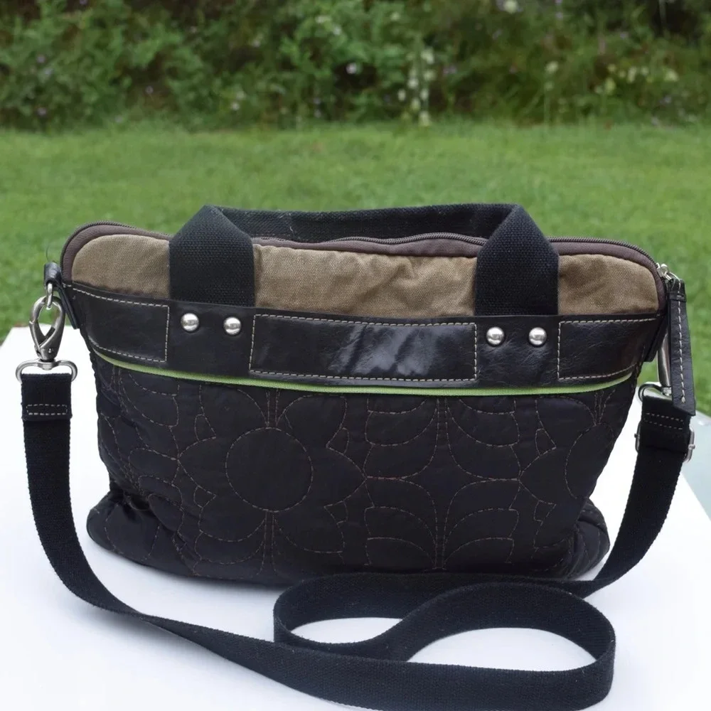Fossil quilted lap top bag